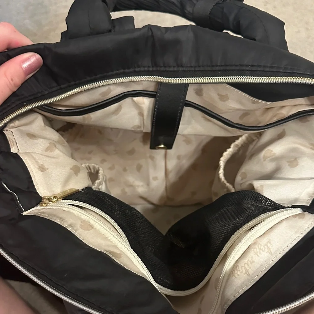 Itzy Ritzy Dream Convertible Diaper Bag Black Puffer Gold